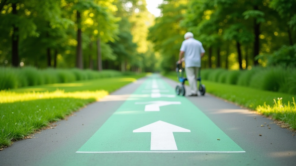 Pārredzama zaļā koridora marķēšana ar ceļa virzienrādīm un distances norādi